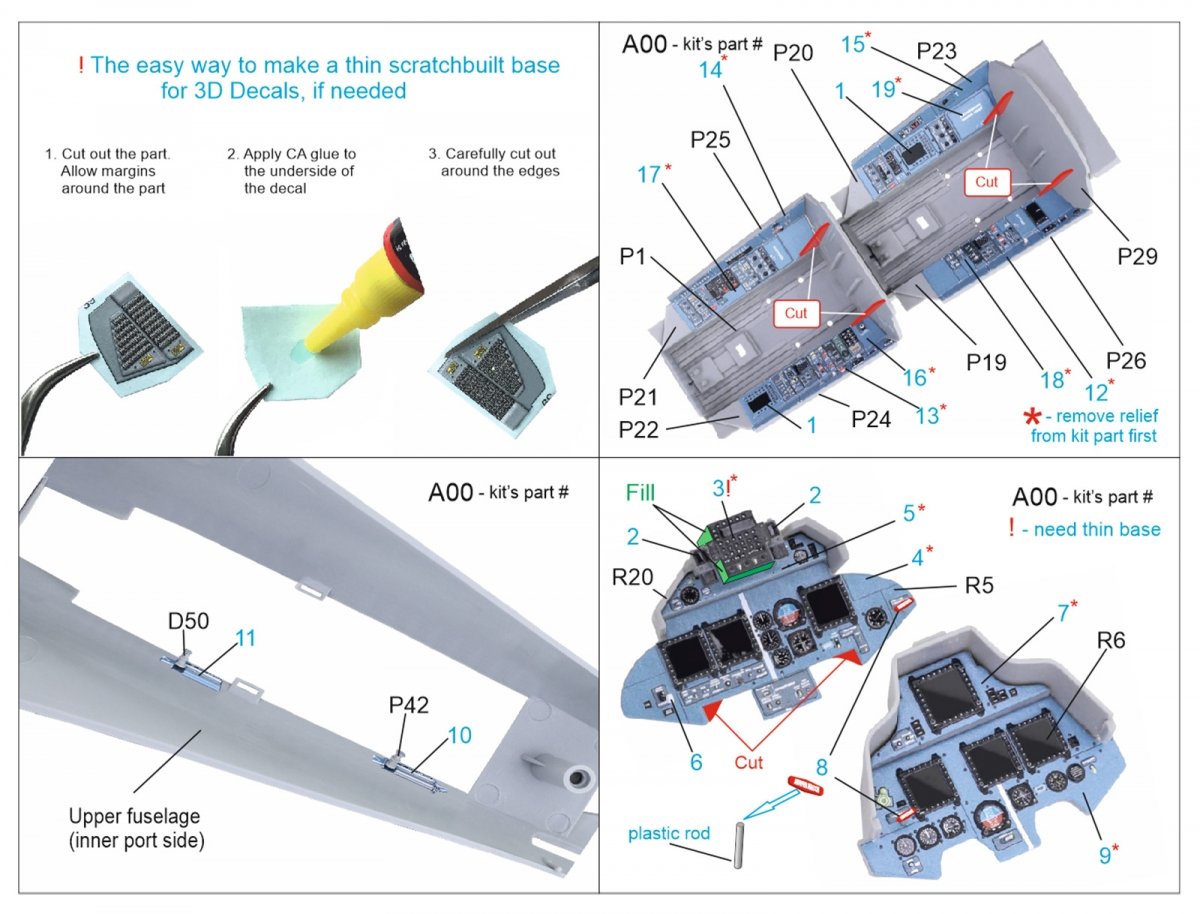 Quinta Studio QDS-32095 Su-30SM 3D-Printed &amp;amp; coloured Interior on decal paper (conversion for Trumpeter Su-30MKK) (Small version) 1/32 – zdjęcie 2