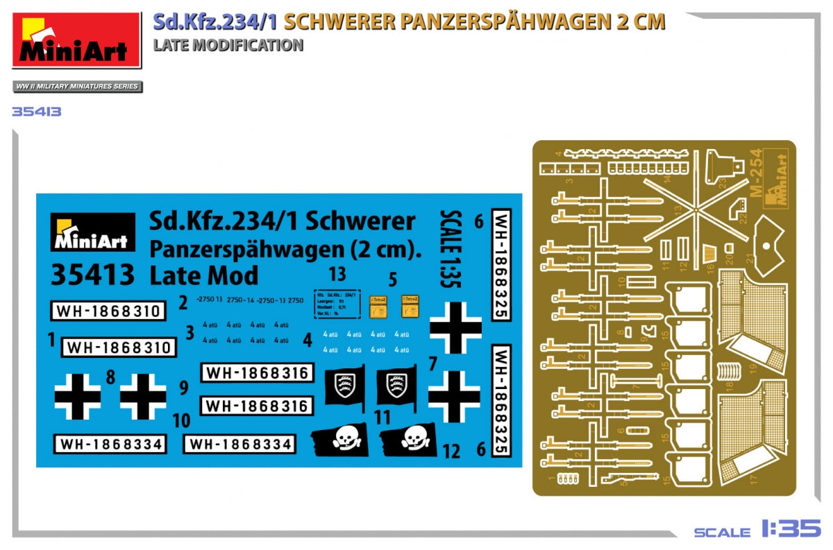 MiniArt 35413 Sd.Kfz.234/1 Schwerer Panzerspähwagen (2 cm). Late Mod 1/35 – zdjęcie 2