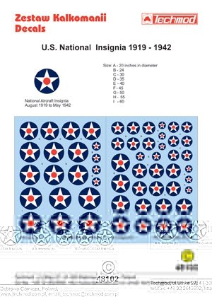 Techmod 48102 - US National Insignia 1919-1942 1/48 – immagine 3