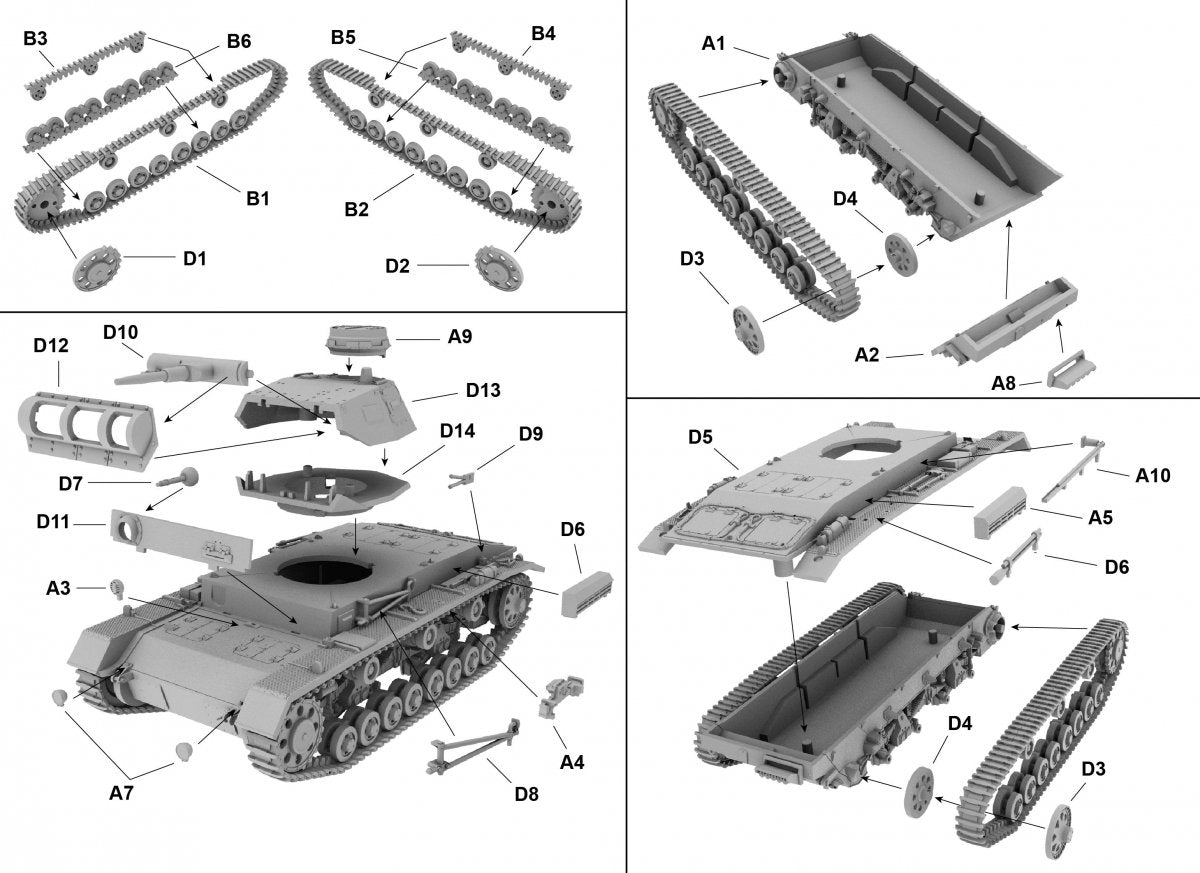 First to Fight PL073 Panzerkampfwagen III Ausf. D. Niemiecki czołg średni 1/72 – zdjęcie 3