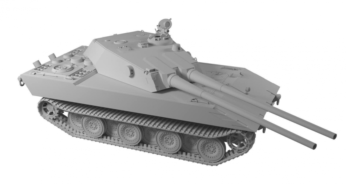 Modelcollect UA-35028 First of War, German E100 super havy tank,Ausf.G. 105mm twin guns 1/35 – zdjęcie 4