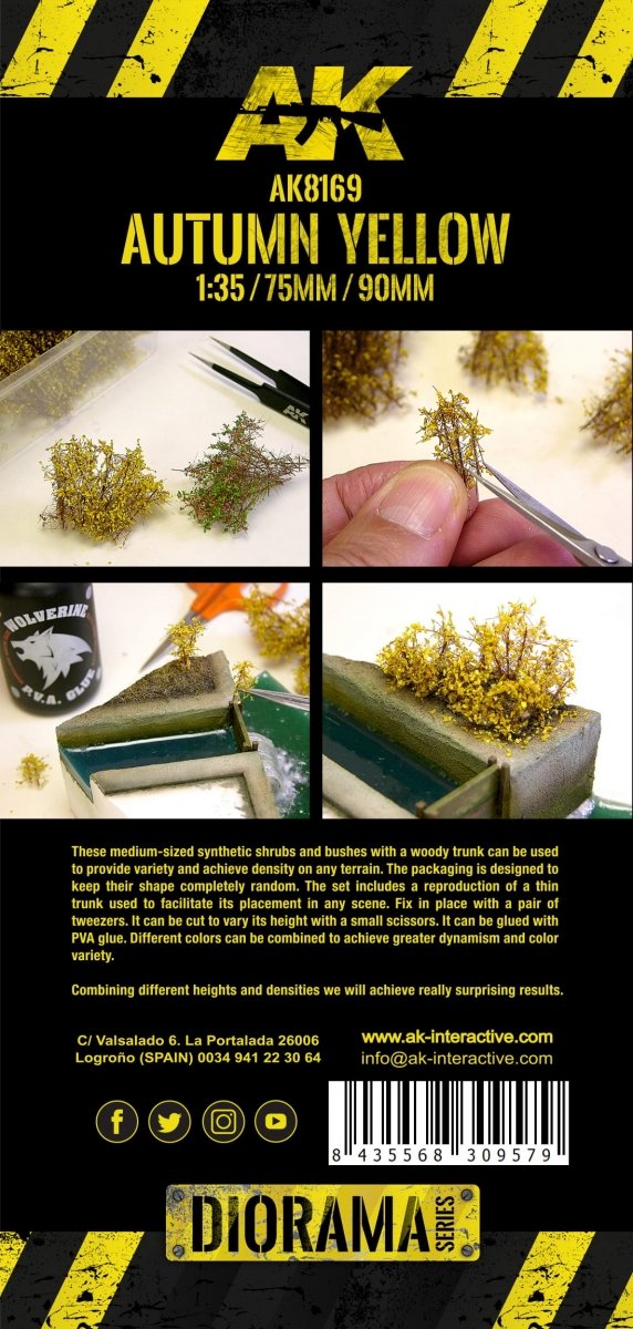 AK Interactive AK8169 AUTUMN YELLOW SHRUBBERIES 75MM / 90MM 1/35 – image 3