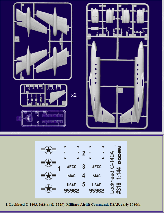 Roden 316 Lockheed C-140A JetStar 1/144 – zdjęcie 2