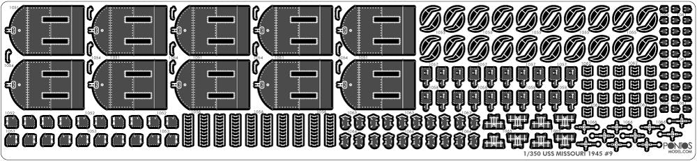 Pontos 35026FN USS BB-63 Missouri 1945 Detail Up Set (Teak tone stained wooden deck) 1/350 – image 19