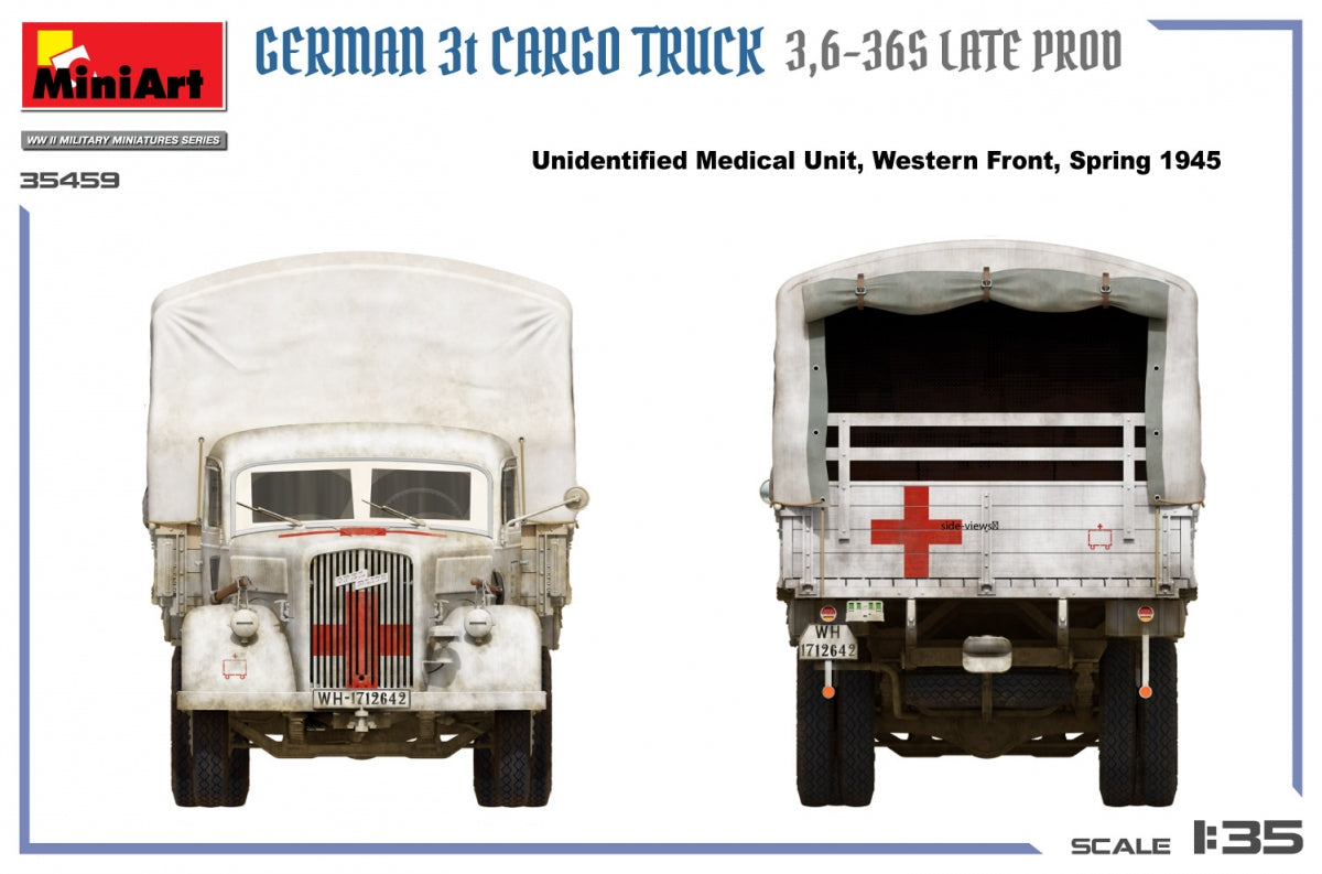 MiniArt 35459 German 3t Cargo Truck 3.5-36s Late Production 1/35 – zdjęcie 19