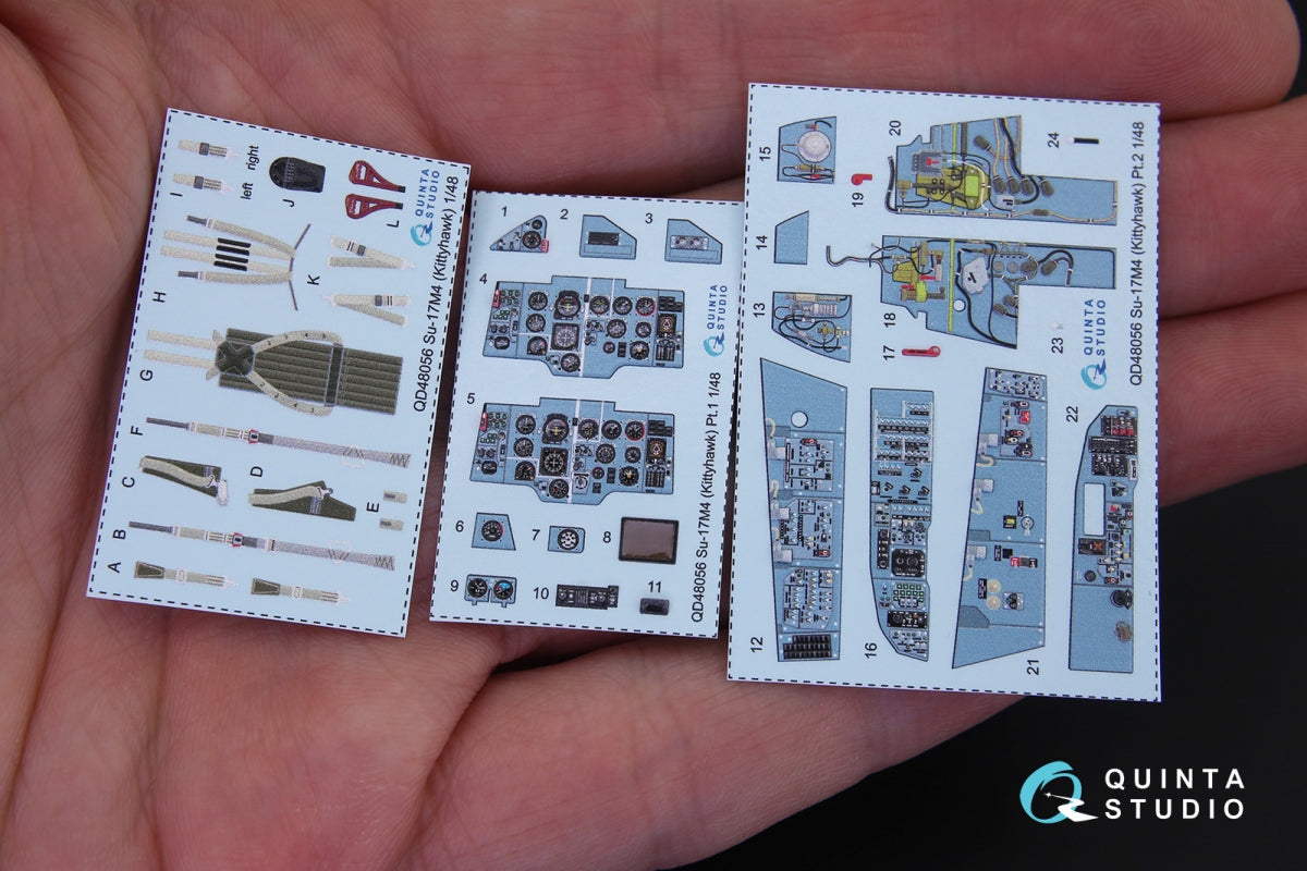 Quinta Studio QD48056 Su-17M4/22M4 3D-Printed coloured Interior on decal paper (for KittyHawk kit) 1/48 – zdjęcie 3