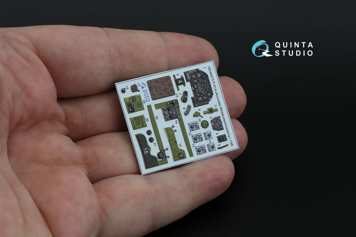 Quinta Studio QD48473 P-51A 3D-Printed colored Interior on decal paper (Accurate Miniatures/Academy) 1/48 – image 7