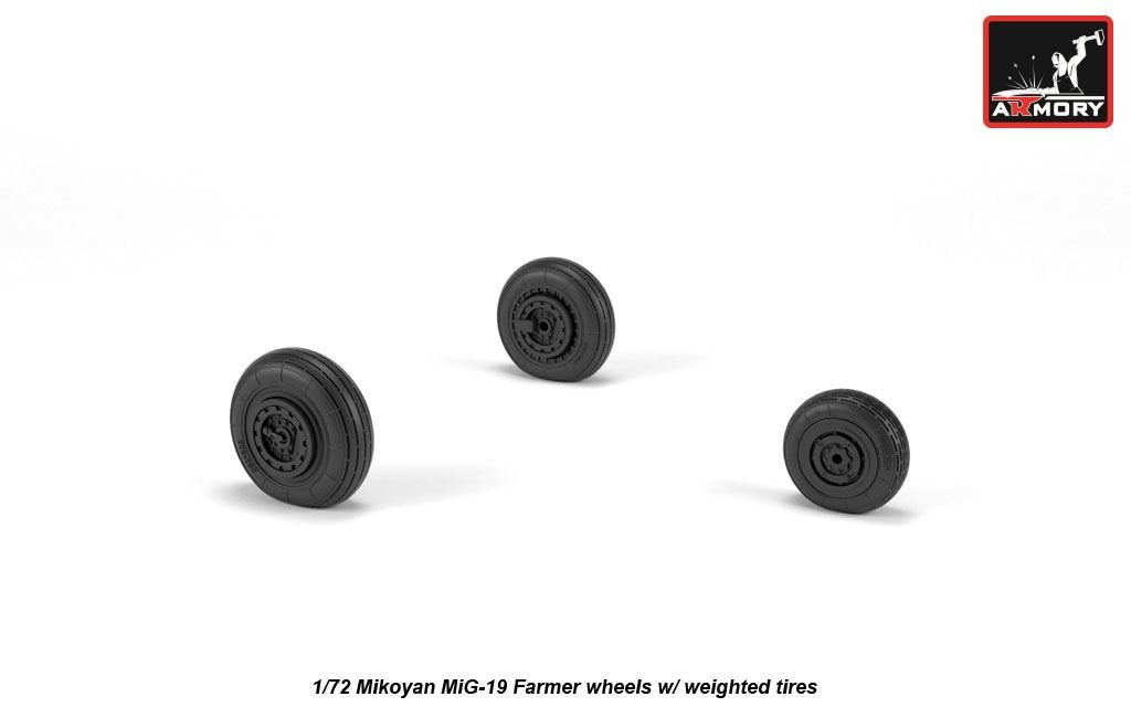 Armory Models AW72051 Mikoyan MiG-19 Farmer wheels w/ weighted tires 1/72