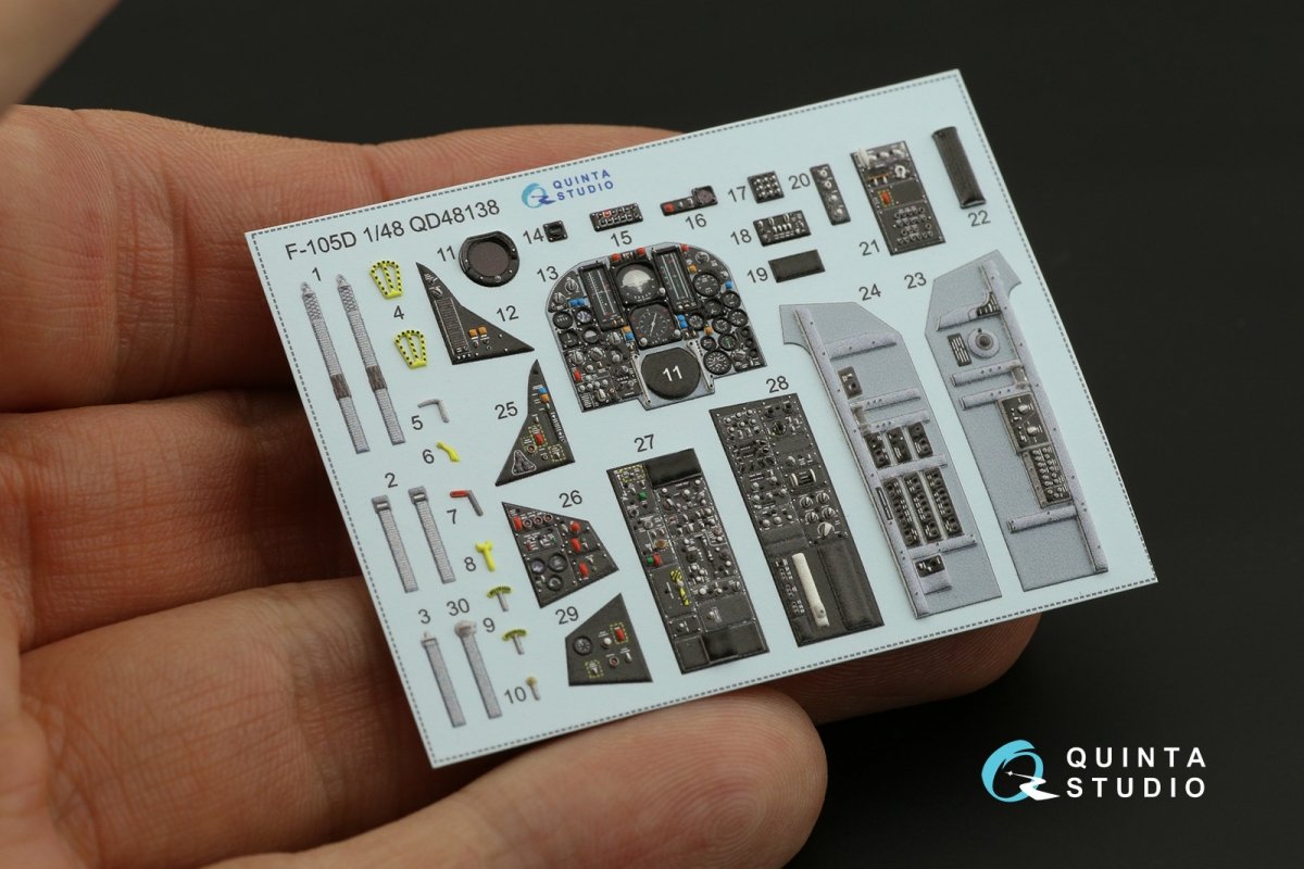 Quinta Studio QD48138 F-105D 3D-Printed &amp;amp; coloured Interior on decal paper (for HobbyBoss kit) 1/48 – Bild 2