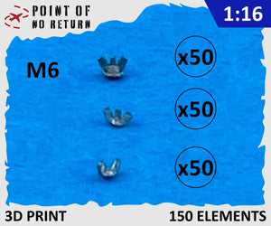 Point of no Return 1623001 Nakrętki motylkowe M6 / M6 wing nuts 1/16