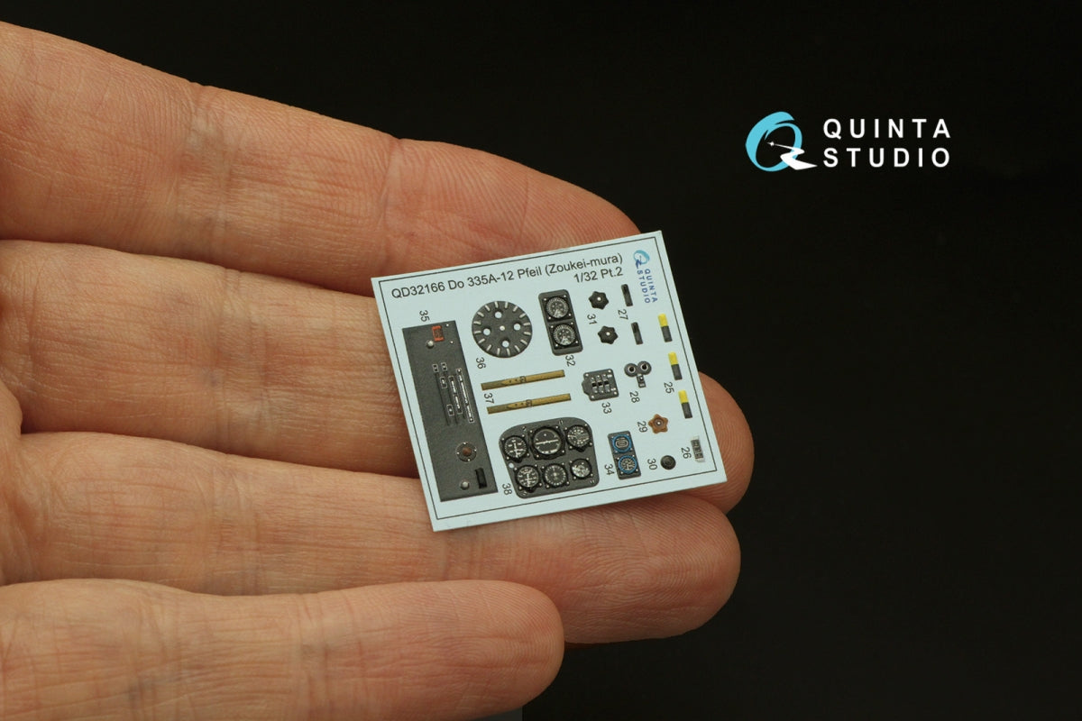 Quinta Studio QD32166 Do 335A-12 3D-Printed &amp;amp; coloured Interior on decal paper (Zoukei-Mura) 1/32 – zdjęcie 16
