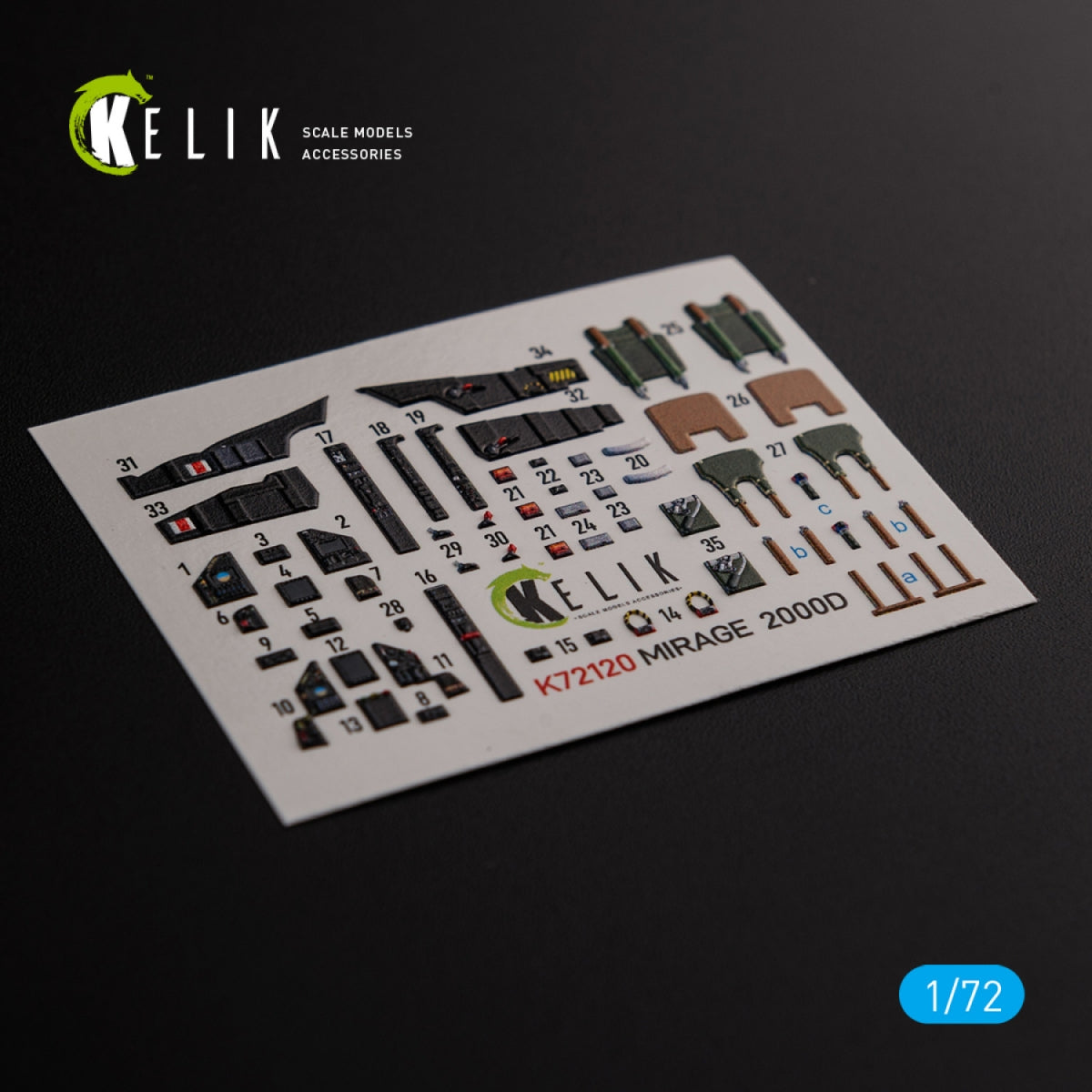 KELIK K72120 Mirage 2000D interior 3D decals forModelSvit kit 1/72