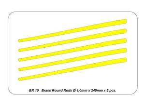 Aber BR10 Brass round rods Ø 1.0mm length 245mm x 5 pcs. – image 4