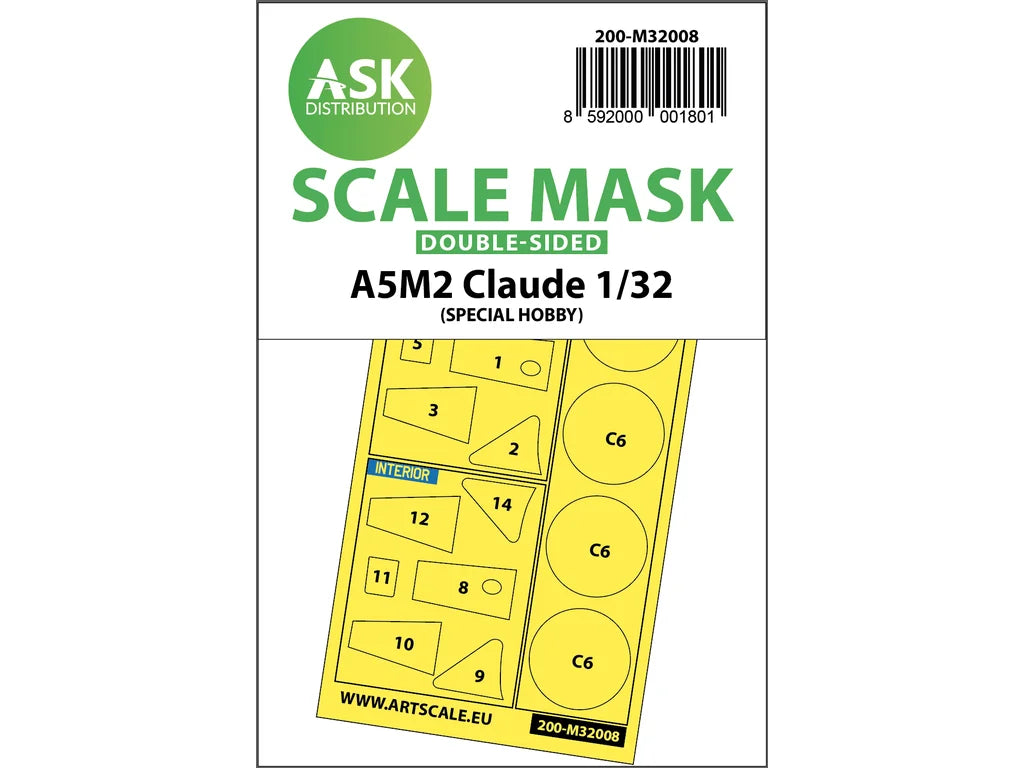Art Scale Kit M32008 A5M2 Claude Double-Sided Express Mask for Special Hobby 1/32