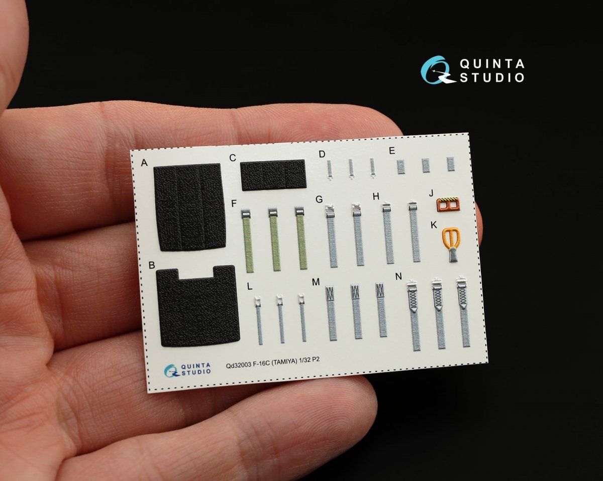 Quinta Studio QD32003 F-16C 3D-Printed &amp;amp; colored Interior on decal paper (for Tamiya kit) 1/32 – image 5