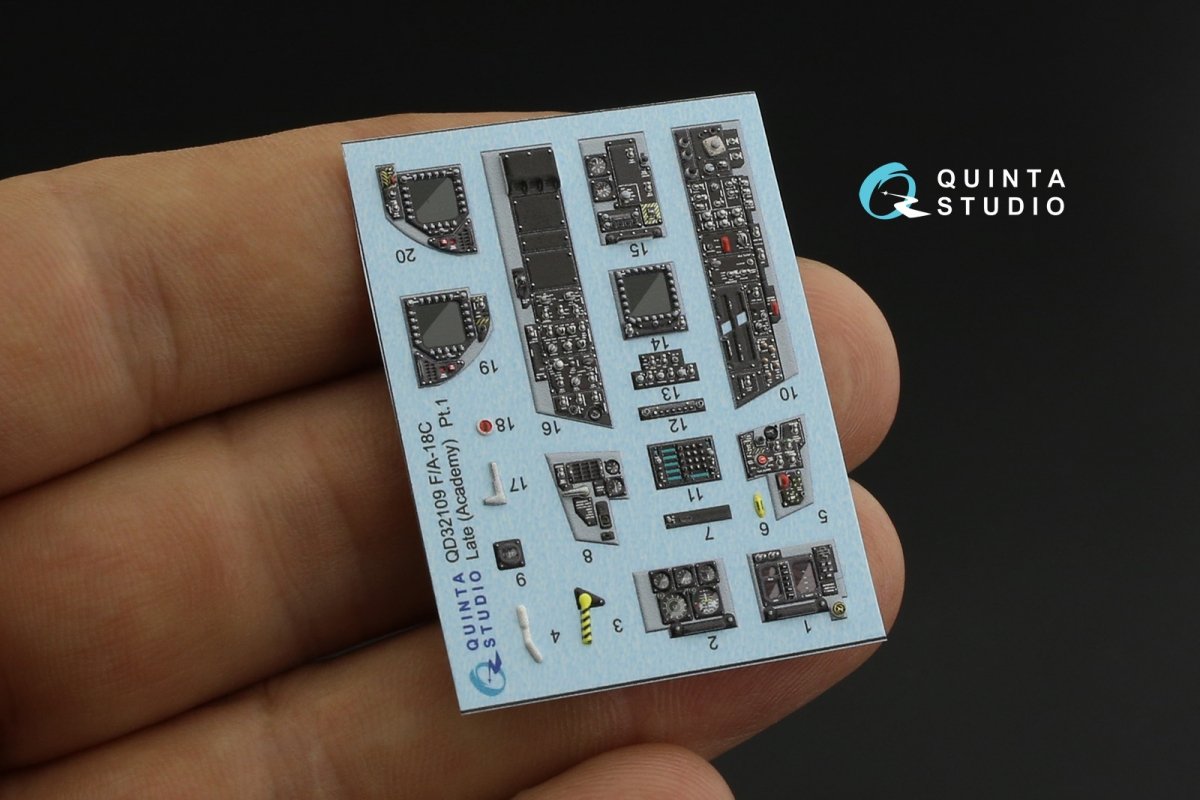 Quinta Studio QDS-32109 F/A-18C Late 3D-Printed &amp;amp; colored Interior on decal paper (Academy) (Small version) 1/32 – image 3