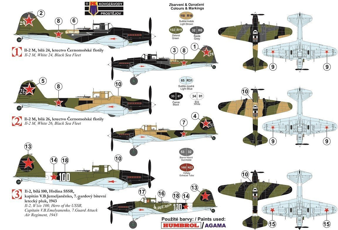 Kovozavody Prostejov KPM0137 Iljusin IL-2M „Black Death“ 1/72 – zdjęcie 2