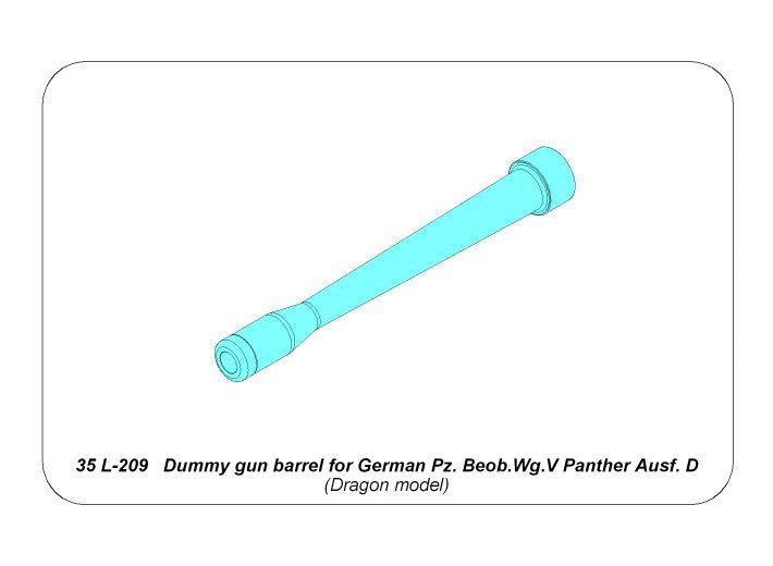 Aber 35L-209 Dummy gun barrel for German Pz. Beob.Wg.V Panther Ausf. D 1/35 – zdjęcie 4