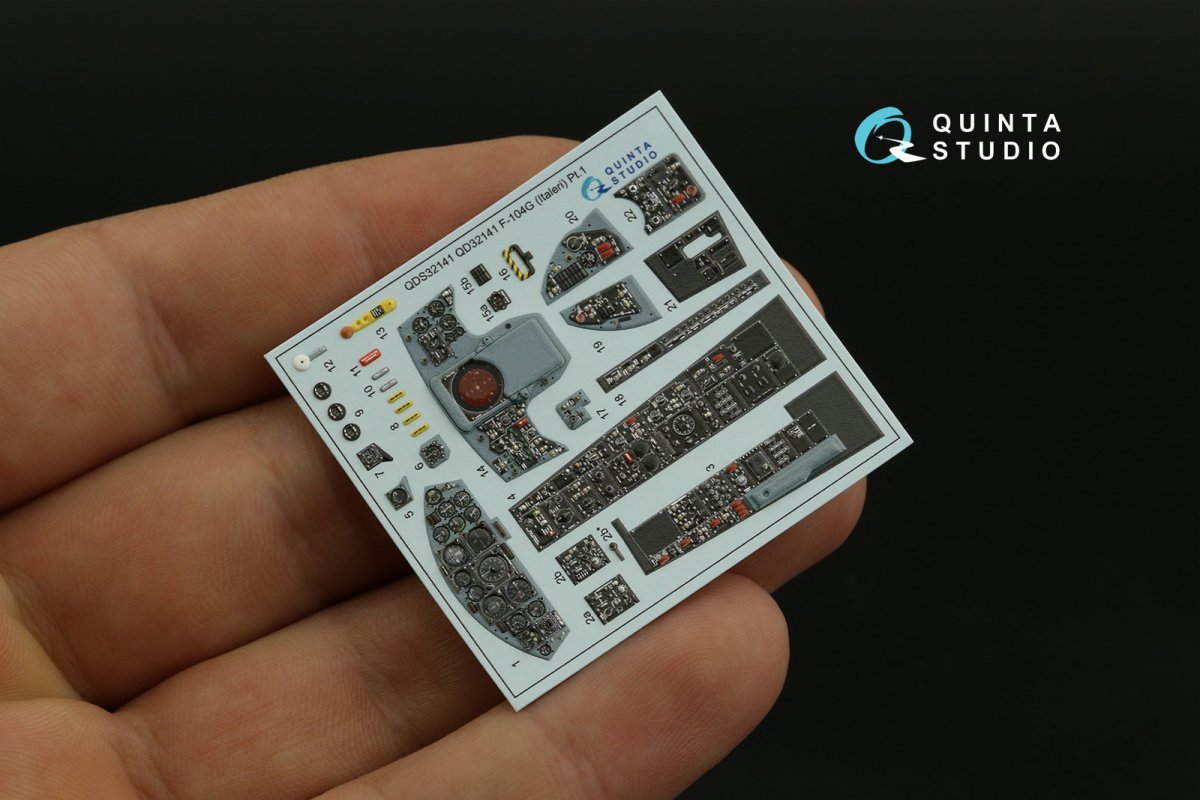 Quinta Studio QDS-32141 F-104G 3D-Printed &amp;amp; coloured Interior on decal paper (Italeri) (small version) 1/32 – zdjęcie 3