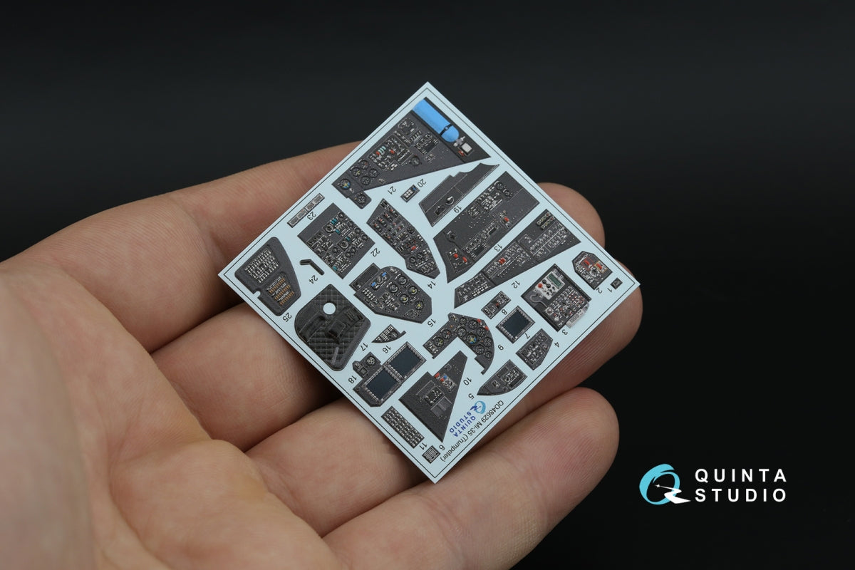 Quinta Studio QDS-48629 Mi-35 3D-Printed &amp; coloured Interior on decal paper (Trumpeter) (Small version) 1/48