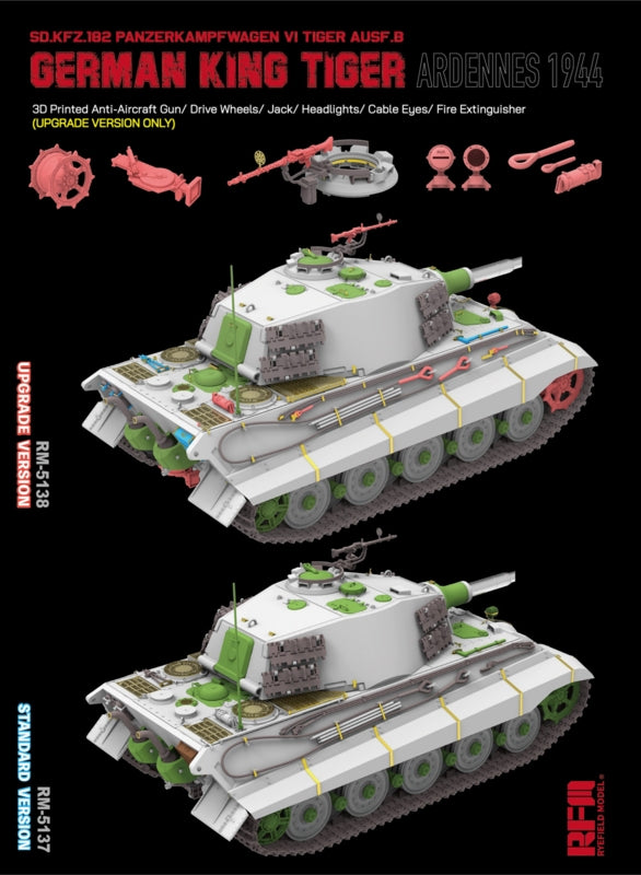 Rye Field Model 5138 German King Tiger Pz.Kpfw. VI Ausf. B Ardennes 1944 Upgrade Version 1/35 – image 5