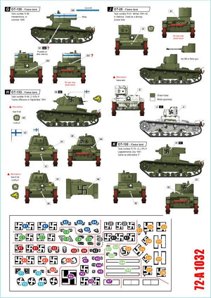 Star Decals 72-A1032 Finnish Tanks in WW2 # 4. T-26 m/1931 Twin Turret, T-26 m/1939, OT- 26, OT-130 and OT-133 Flame tanks. 1/72 – zdjęcie 2