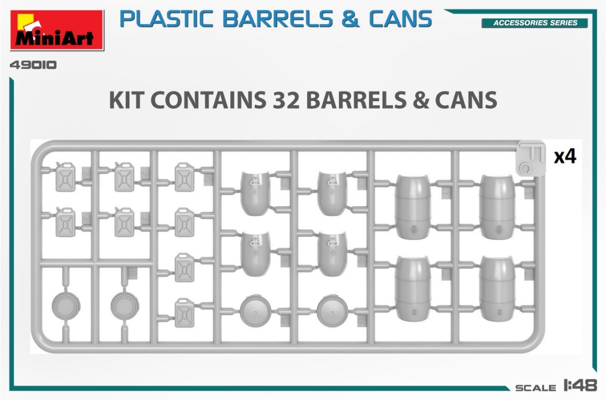 MiniArt 49010 PLASTIC BARRELS &amp;amp; CANS 1/48 – zdjęcie 3