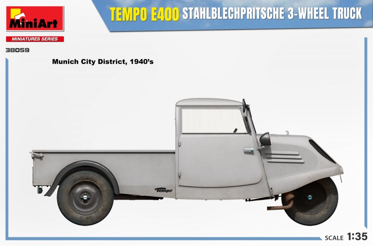 MiniArt 38059 TEMPO E400 STAHLBLECHPRITSCHE 3-WHEEL TRUCK 1/35 – zdjęcie 7