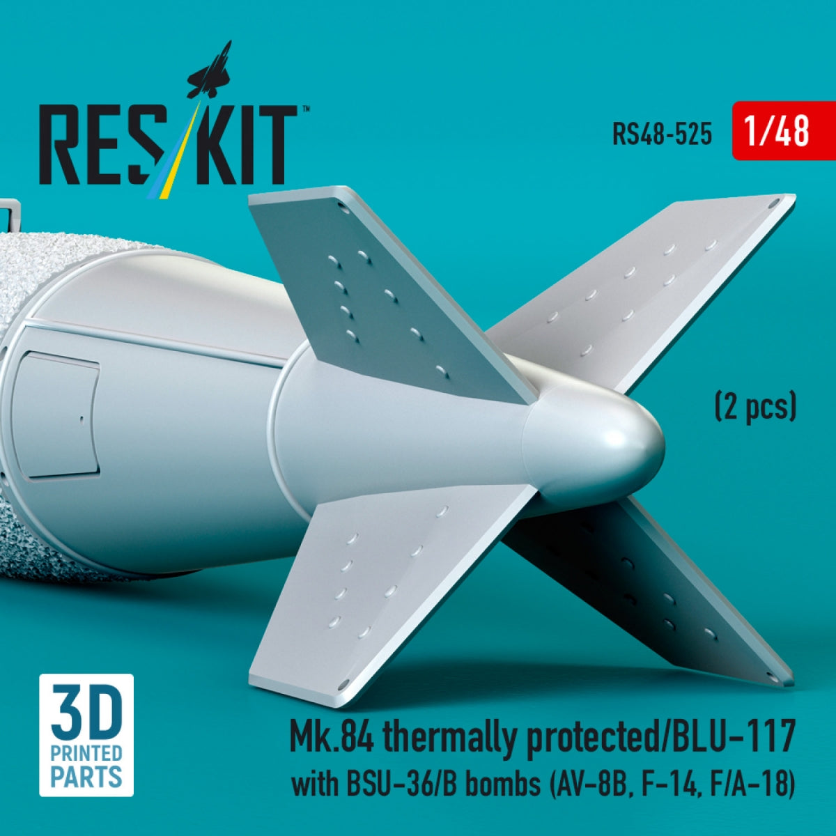 RESKIT RS48-0525 Mk.84 thermally protected/BLU-117 with BSU-36/B bombs (2 pcs) (3D Printed) 1/48 – zdjęcie 3