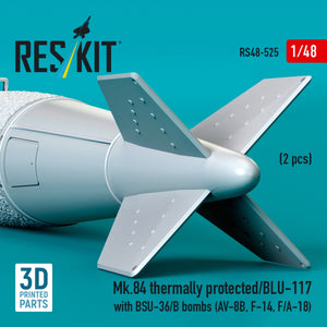 RESKIT RS48-0525 Mk.84 thermally protected/BLU-117 with BSU-36/B bombs (2 pcs) (3D Printed) 1/48 – zdjęcie 3