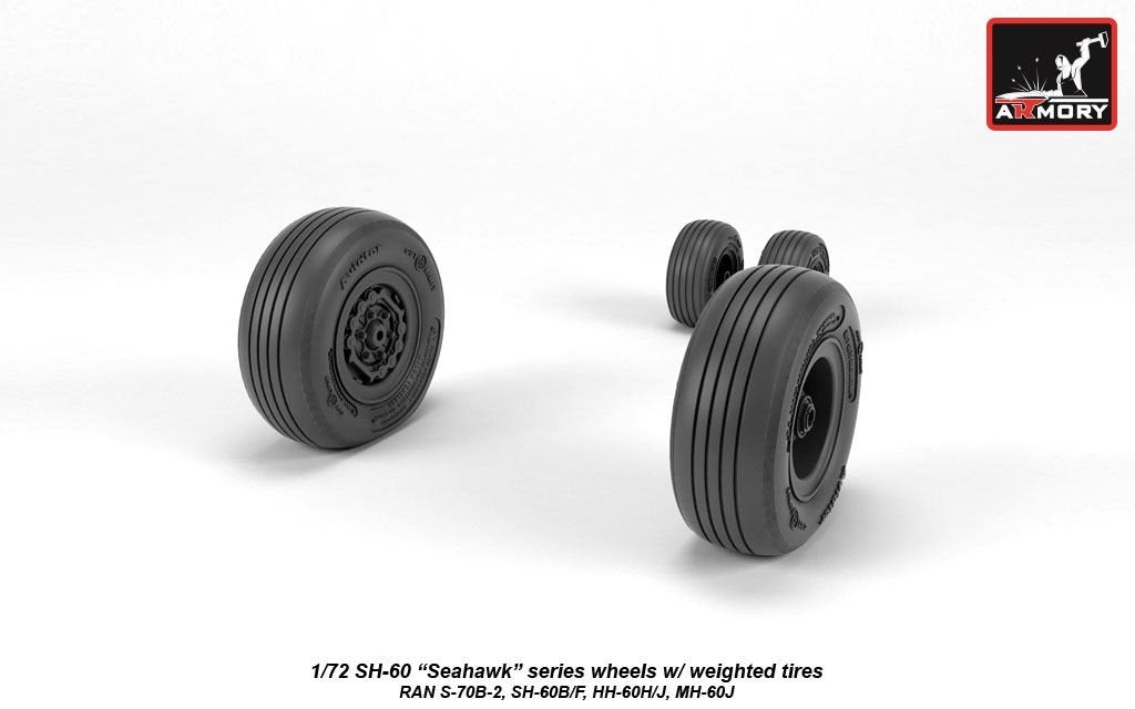 Armory Models AW72333 SH-60 Seahawk wheels w/ weighted tires 1/72 – zdjęcie 4
