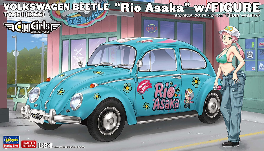 Hasegawa SP665-52465 Volkswagen Beetle Type 1 (1966) "Rio Asaka" w/ Figure 1/24