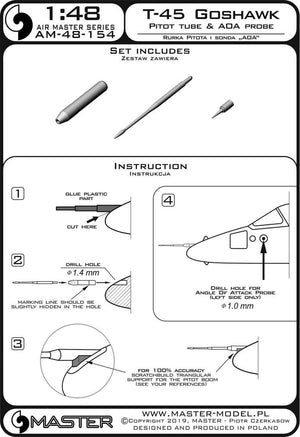 Master AM-48-154 T-45 Goshawk - Rurka Pitota oraz sonda Angle Of Attack 1/48 – zdjęcie 4