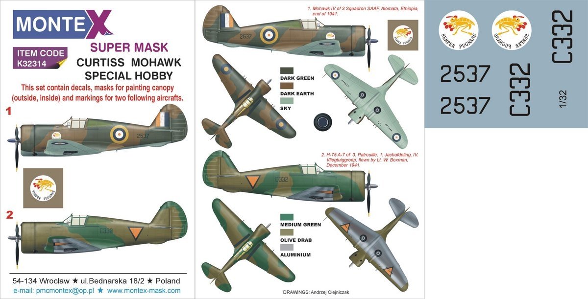 Montex K32314 P-36 MOHAWK 1/32