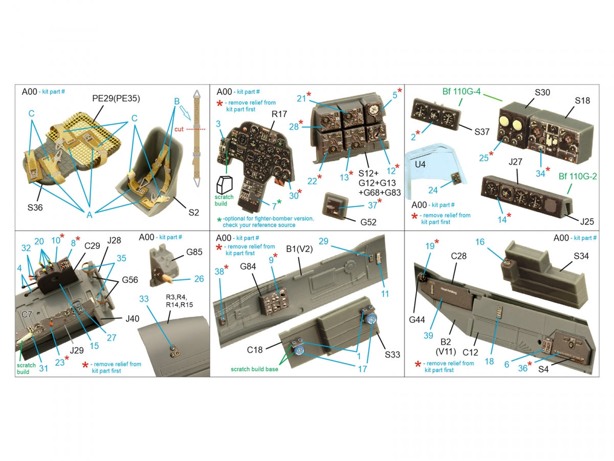 Quinta Studio QD48386 BF 110G 3D-Printed &amp;amp; coloured Interior on decal paper (Eduard) 1/48 – zdjęcie 2
