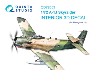 Quinta Studio QD72053 A-1J 3D-Printed &amp;amp; coloured Interior on decal paper (Hasegawa) 1/72