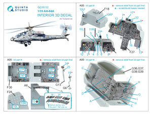 Quinta Studio QD35132 AH-64A 3D-Printed coloured Interior on decal paper (Trumpeter) 1/35 – zdjęcie 2