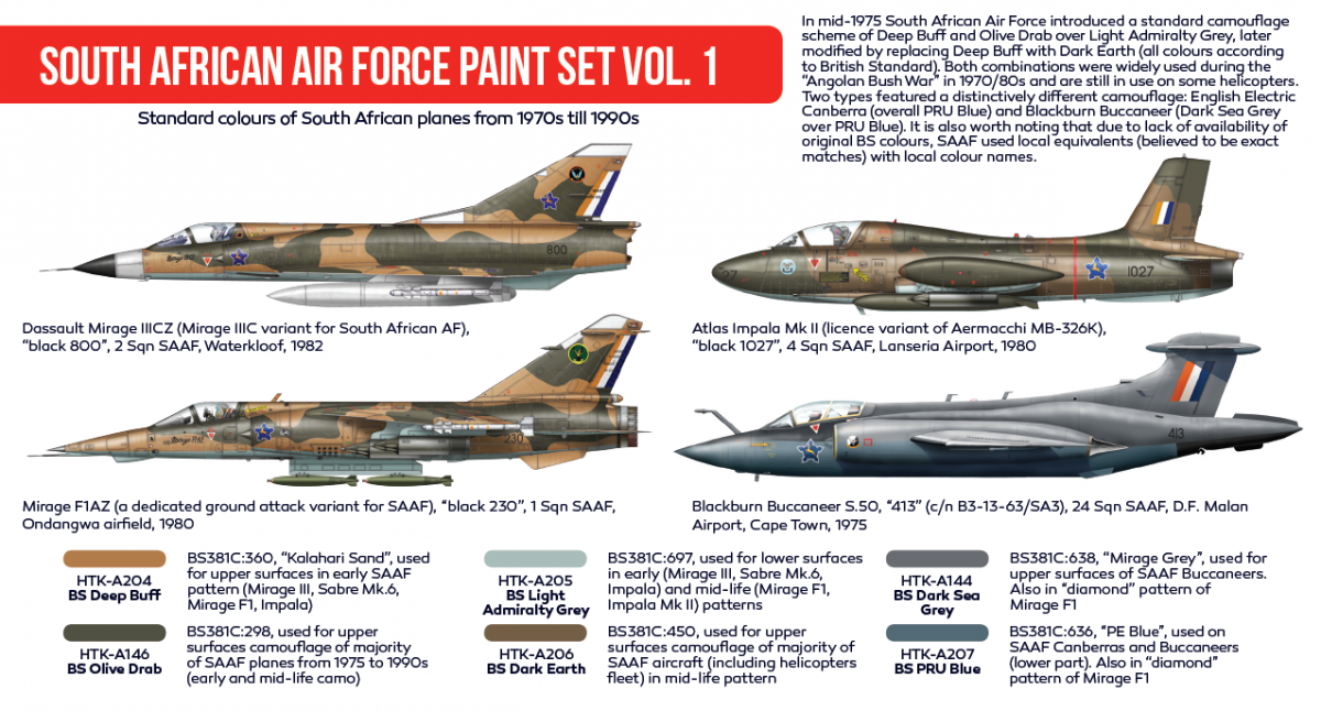 Hataka Hobby HTK-AS50 South African Air Force vol. 1 (6x17ml) – zdjęcie 2