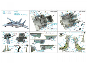 Quinta Studio QD32033 F-14D 3D-Printed &amp;amp; coloured Interior on decal paper ( Trumpeter ) 1/32 – zdjęcie 2
