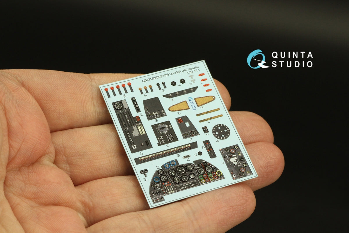 Quinta Studio QD32160 Do 335A-10 3D-Printed &amp;amp; coloured Interior on decal paper (HK models) 1/32 – immagine 5