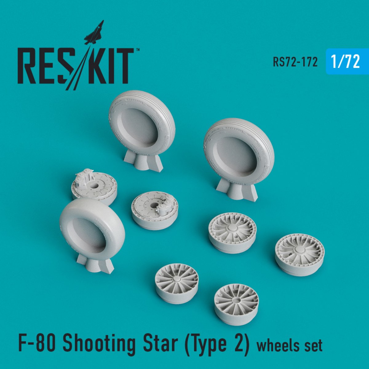 RESKIT RS72-0172 F-80 "SHOOTING STAR" (TYPE 2) WHEELS SET 1/72