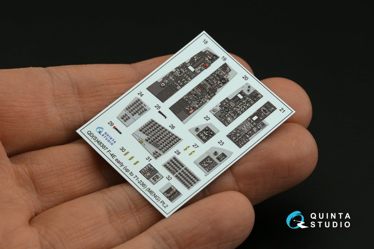 Quinta Studio QDS-48387 F-4E early with slatted wing 3D-Printed &amp;amp; coloured Interior on decal paper (Meng) (Small version) 1/48 – zdjęcie 8