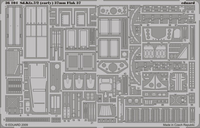 Eduard 36104 Sd. Kfz.7/2 (early) Flak 37 37mm 1/35 Trumpeter – zdjęcie 2
