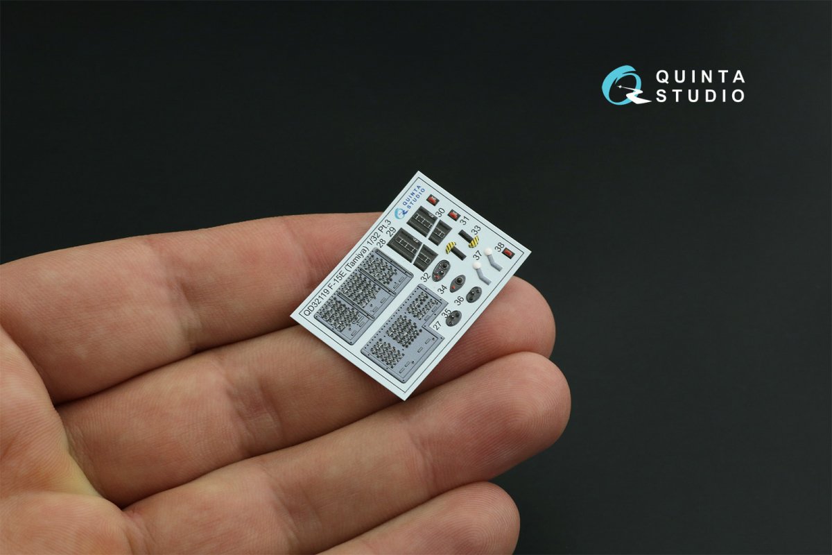 Quinta Studio QD32119 F-15E 3D-Printed &amp;amp; colored Interior on decal paper (Tamiya) 1/32 – image 11