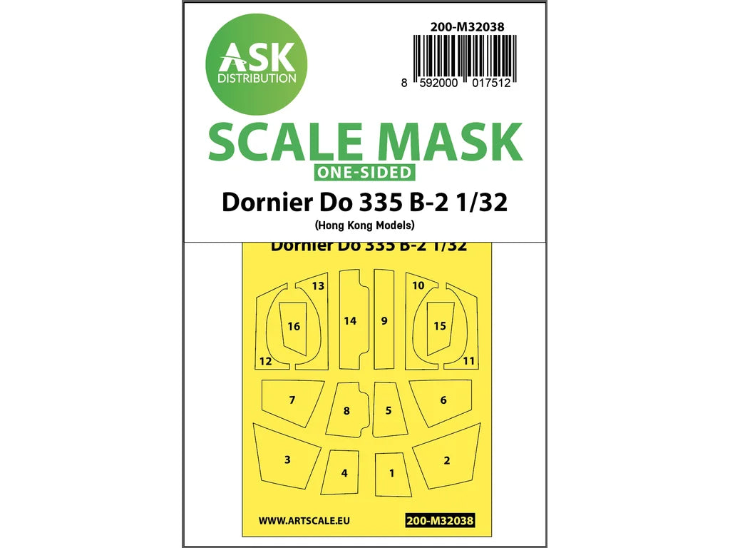 Art Scale Kit M32038 Dornier Do 335B-2 One-Sided Mask for HK Models 1/32