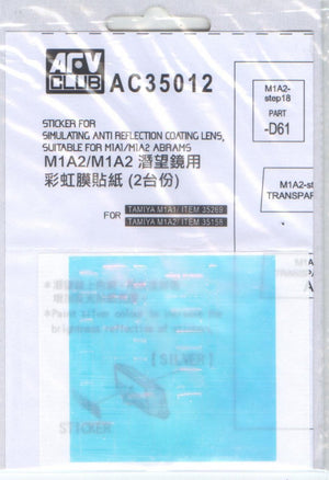 AFV Club AC35012 Sticker Anti Reflection Coating Lens for M1A1/M1A2 Abrams 1/35