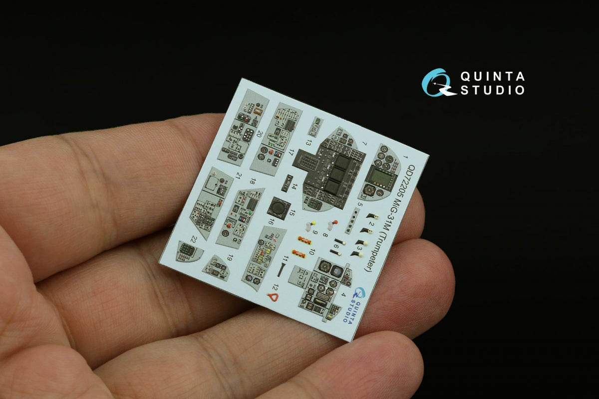 Quinta Studio QD72205 MiG-31M 3D-Printed &amp;amp; coloured Interior on decal paper (Trumpeter) 1/72 – zdjęcie 6