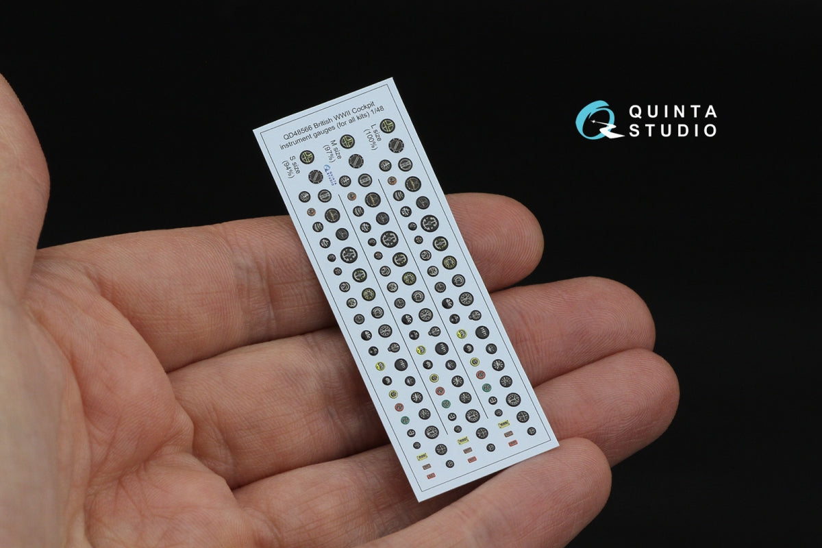 Quinta Studio QD48566 British WWII Cockpit instrument gauges 3D-Printed &amp;amp; coloured Interior on decal paper (All Kits) 1/48 – zdjęcie 4