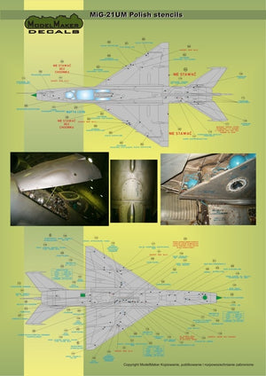 ModelMaker Decals D48020 MiG-21PFM/M/MF/bis/UM Polish stencils 1/48 – zdjęcie 5