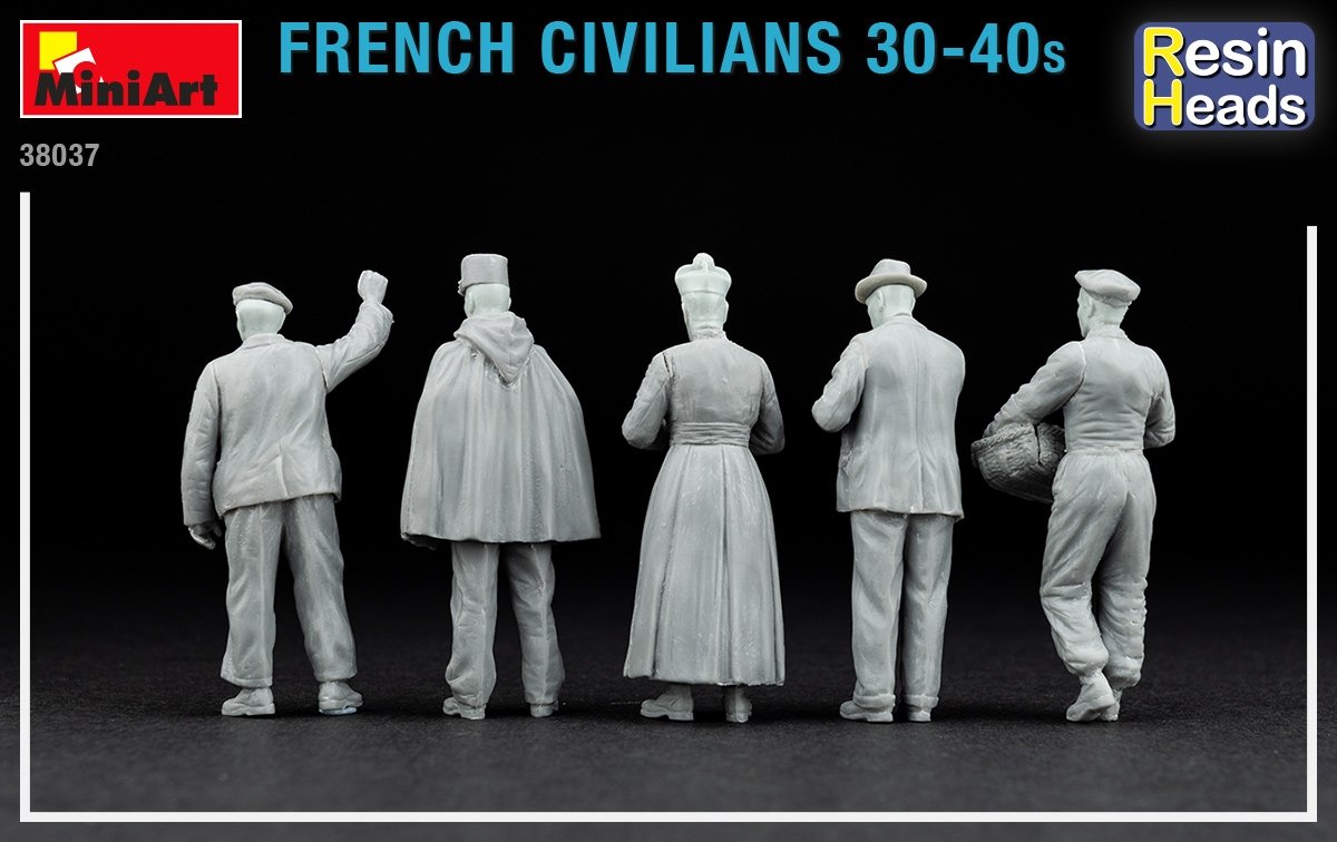 Miniart 38037 French Civilians 30-40s. (resin heads) 1/35 – image 5